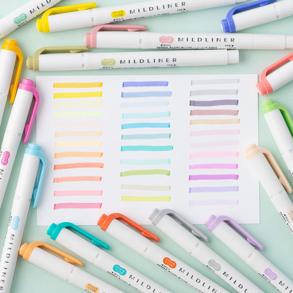 New! Zebra Mildliner Markers - Gentle Mild Colors - Paper Plus Cloth