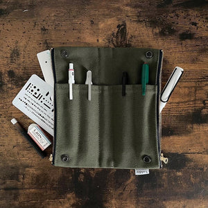 Luddite Kurashiki Canvas No. 8 Pen Case - Khaki