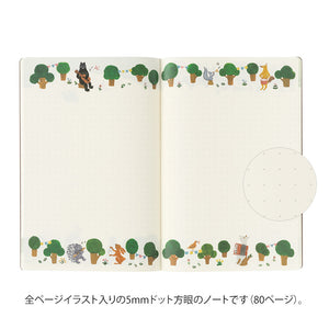 Midori Yuru Log B6 Notebook - Forest Animal