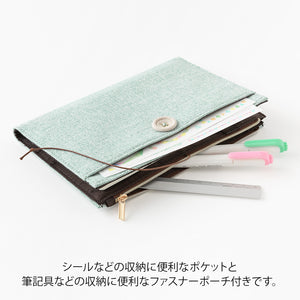 Midori Yuru Log B6 COVER - Cloth Light Blue