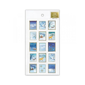 NB Co. Snow Scene Postage Like Stickers