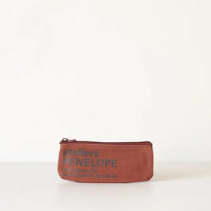 ateliers PENELOPE - #6 AP Pen Case - Brown / Logo print: Gray