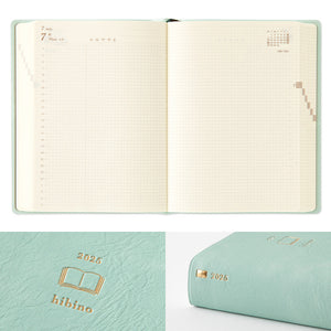 Midori 2025 Hibino A6 Daily Planner - Blue-Green