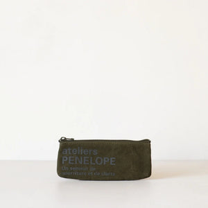 ateliers PENELOPE - #6 AP Pen Case - Charcoal / Logo print: Light gray