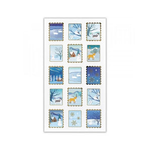 NB Co. Snow Scene Postage Like Stickers