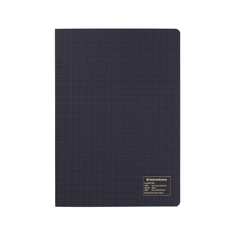 Kleid 2mm Grid A5 Notebook - Black, Cream Paper