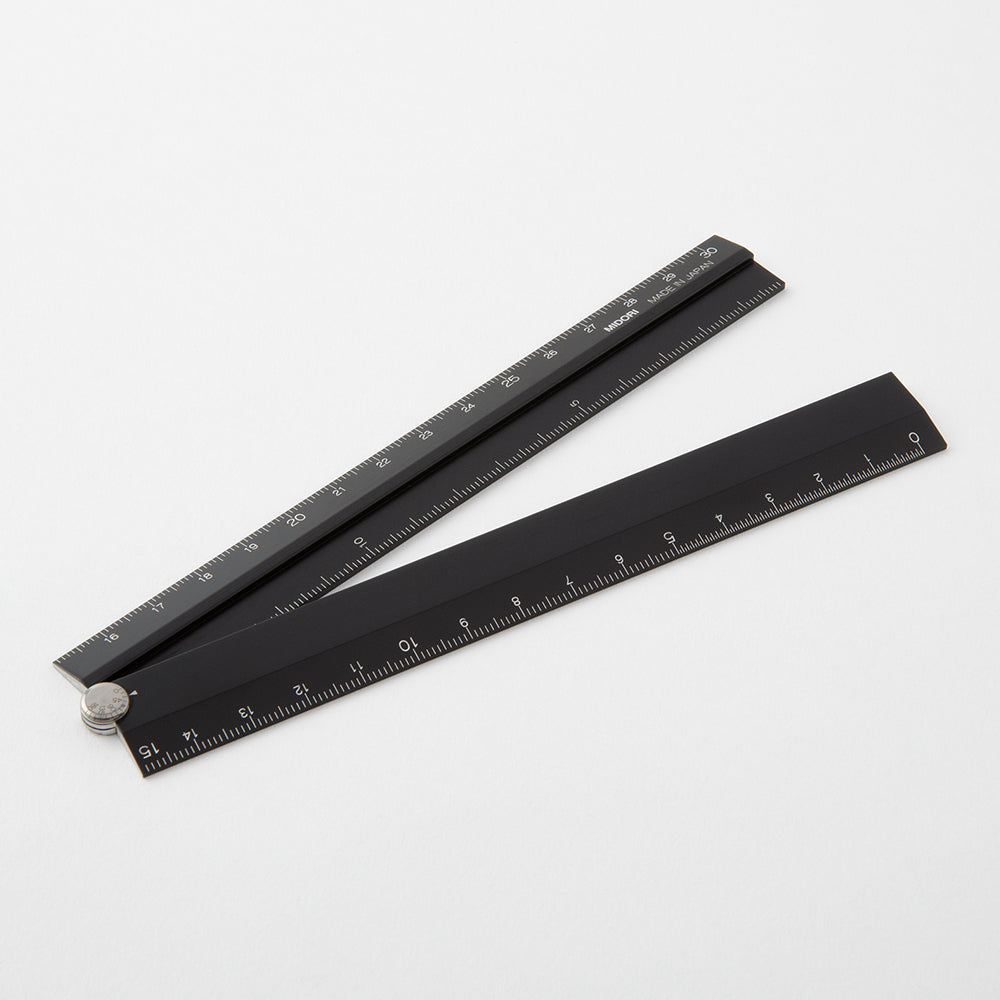 Midori Multi Aluminium 30cm Black Ruler