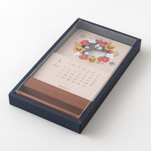 Midori 2025 Laser Cut Stand Up Calendar - Flowers