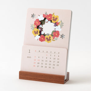 Midori 2025 Laser Cut Stand Up Calendar - Flowers