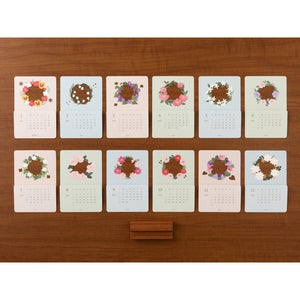 Midori 2025 Laser Cut Stand Up Calendar - Flowers