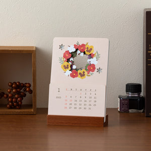 Midori 2025 Laser Cut Stand Up Calendar - Flowers