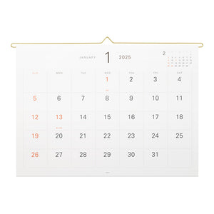 Midori 2025 Hanging Wall Calendar - Neutral