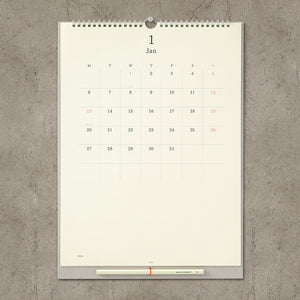 Midori 2025 MD Calendar Wall-Hanging with Pencil