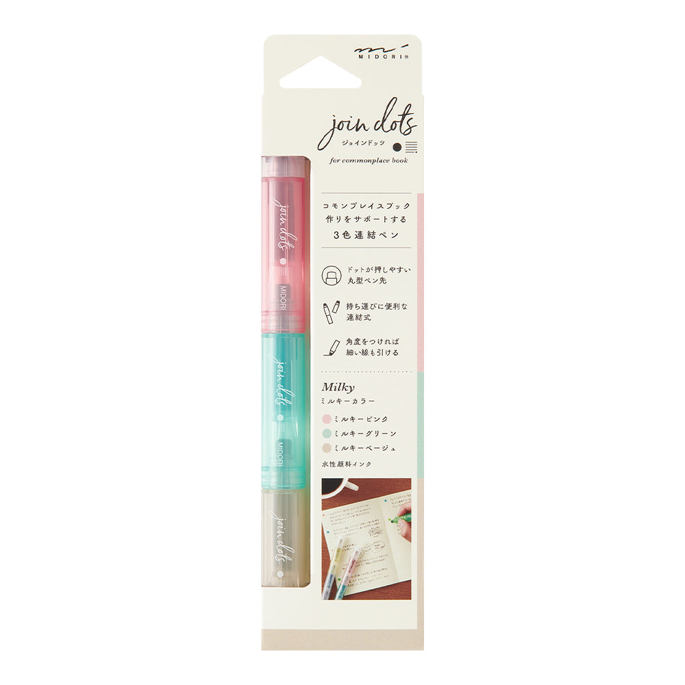 Midori Commonplace Connecting Pen Join Dots - Milky