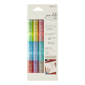 Midori Commonplace Connecting Pen Join Dots - 3-Pack Right Tone