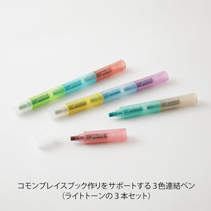 Midori Commonplace Connecting Pen Join Dots - 3-Pack Right Tone