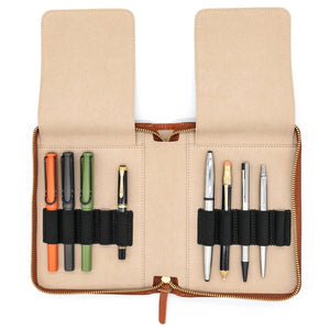 Luddite Writer's Pen Case -  Canvas Leather 10 Pen - Greige