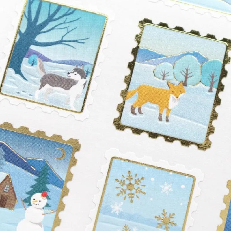 NB Co. Snow Scene Postage Like Stickers