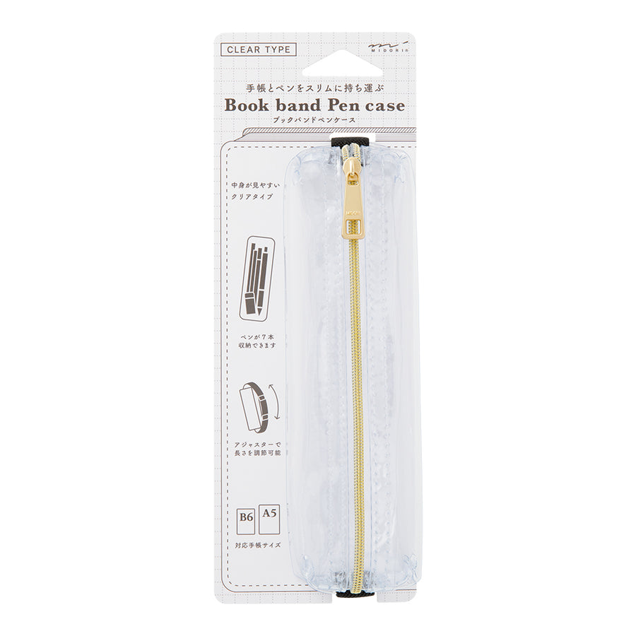 Midori Book Band Pen Case (B6-A5) - Clear A