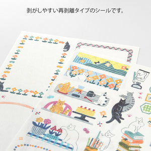 Midori Sticker 2 Sheets Yuru Log - Cat