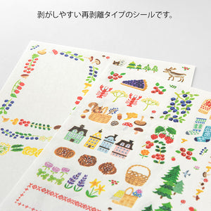 Midori Sticker 2 Sheets Yuru Log - Scandinavia