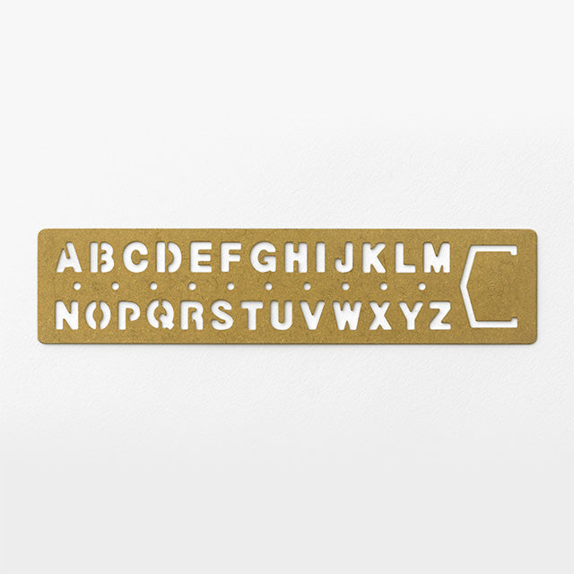 Traveler's Company Brass Template Bookmark - Alphabet