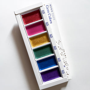 Kuretake Gansai Tambi Watercolour Gem Color Set (6 colors) MC20GC/6V