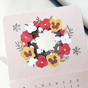 Midori 2025 Laser Cut Stand Up Calendar - Flowers