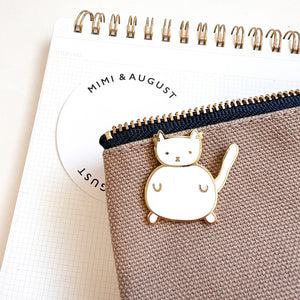 Mimi & August Enamel Pin - White Cat