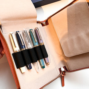 Luddite Writer's Pen Case -  Leather 10 Pen - Brown