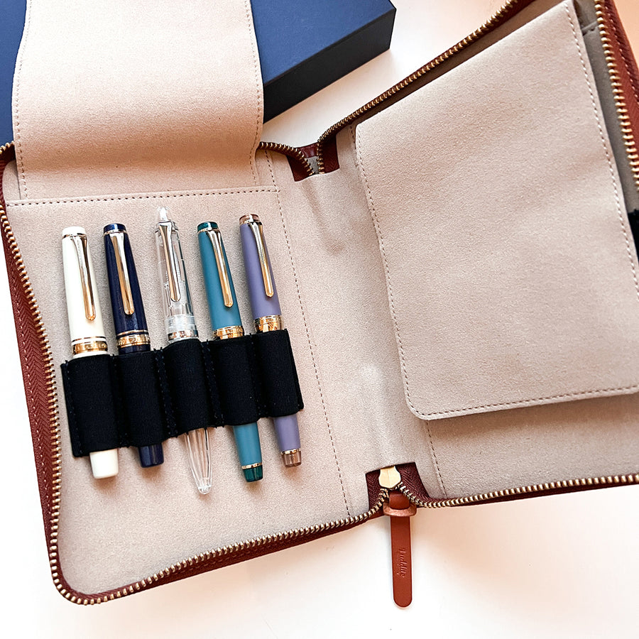 Luddite Writer's Pen Case -  Canvas Leather 10 Pen - Greige