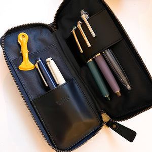 Luddite Leather and Denim Pen Case