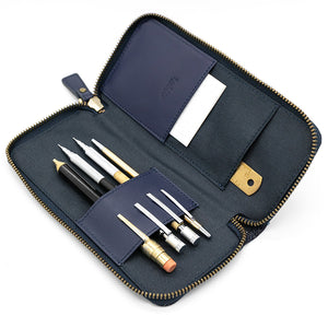 Luddite Leather and Denim Pen Case